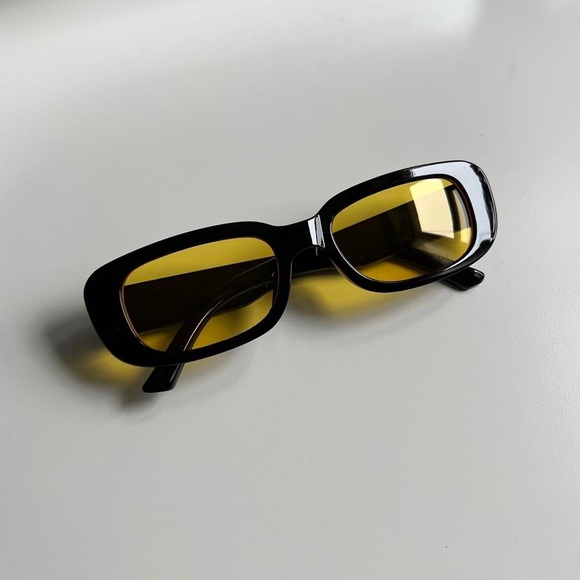 vintage unique retro style sick dope black rectangle sunglasses - Picture 5 of 7